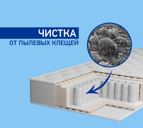Чистка мягкой мебели и матрасов от пылевых клещей